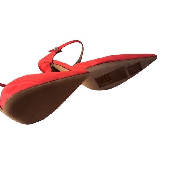 TABITHA SIMMONS ALLIE RED MOIRE HIGH MULE HEELS 38.5/US 7.5/8. NEW - Picture 6 of 8